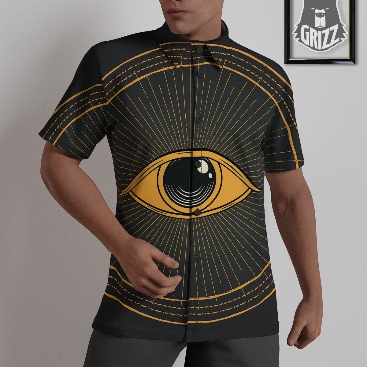 Eye Of Providence Illuminati Print Untucked Shirts-grizzshop