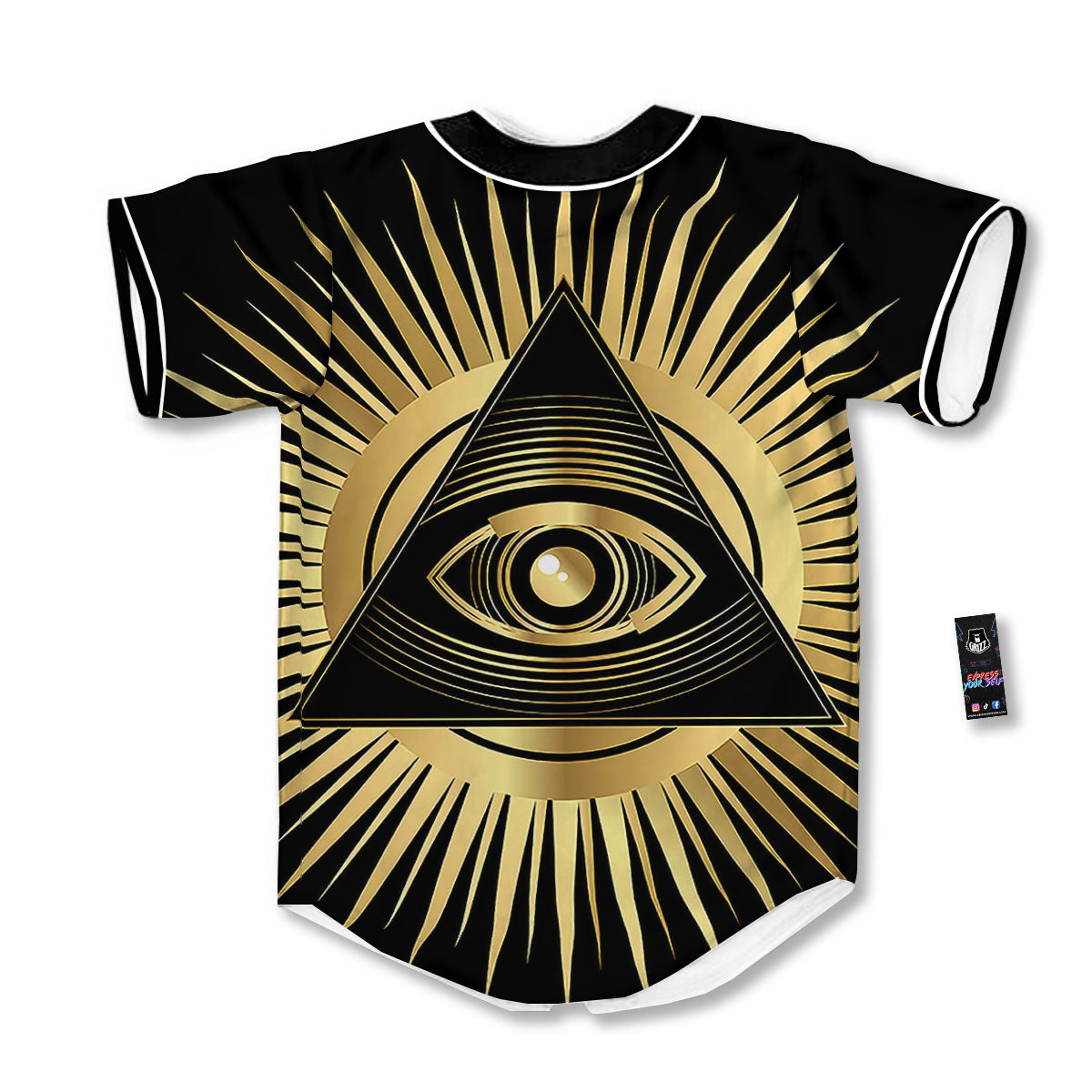 Eye Of Providence Symbol Illuminati Print Baseball Jersey-grizzshop