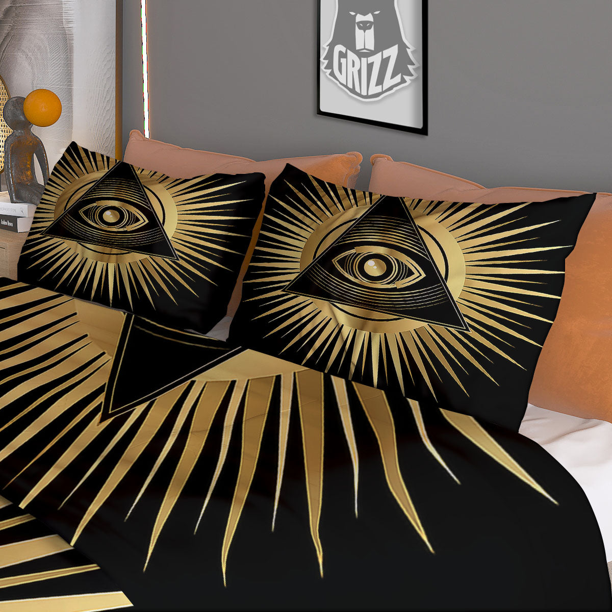 Eye Of Providence Symbol Illuminati Print Duvet Cover Bedding Set