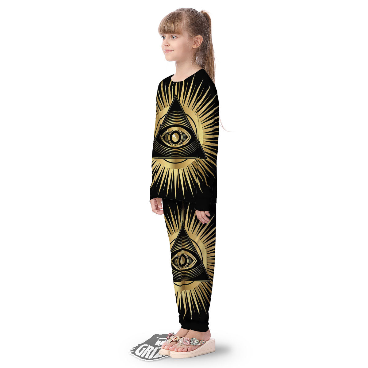 Eye Of Providence Symbol Illuminati Print Kid's Pajamas-grizzshop