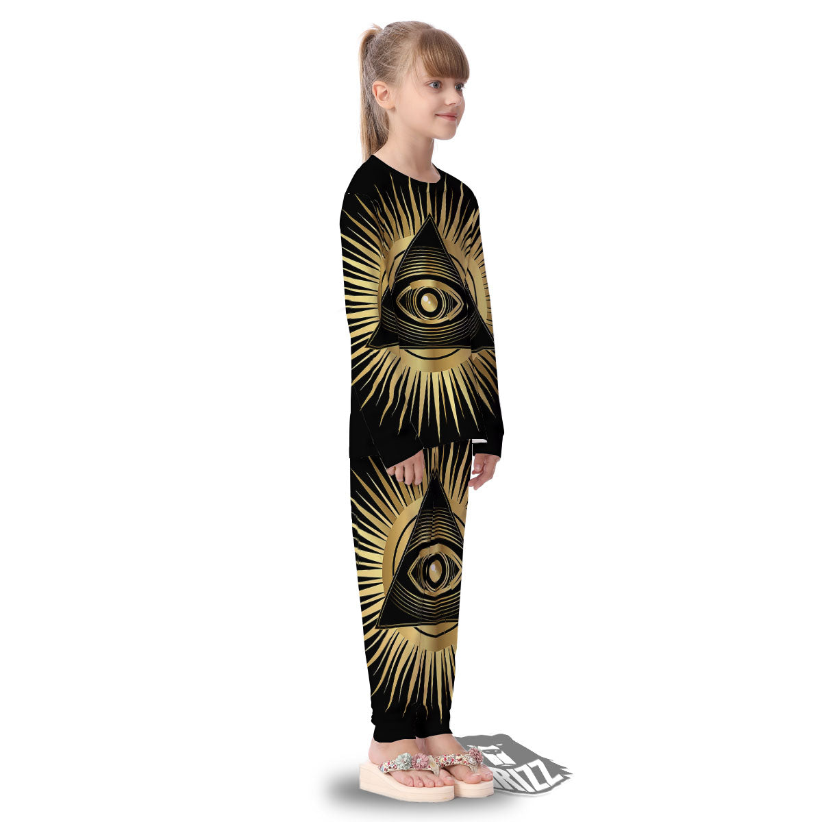 Eye Of Providence Symbol Illuminati Print Kid's Pajamas-grizzshop