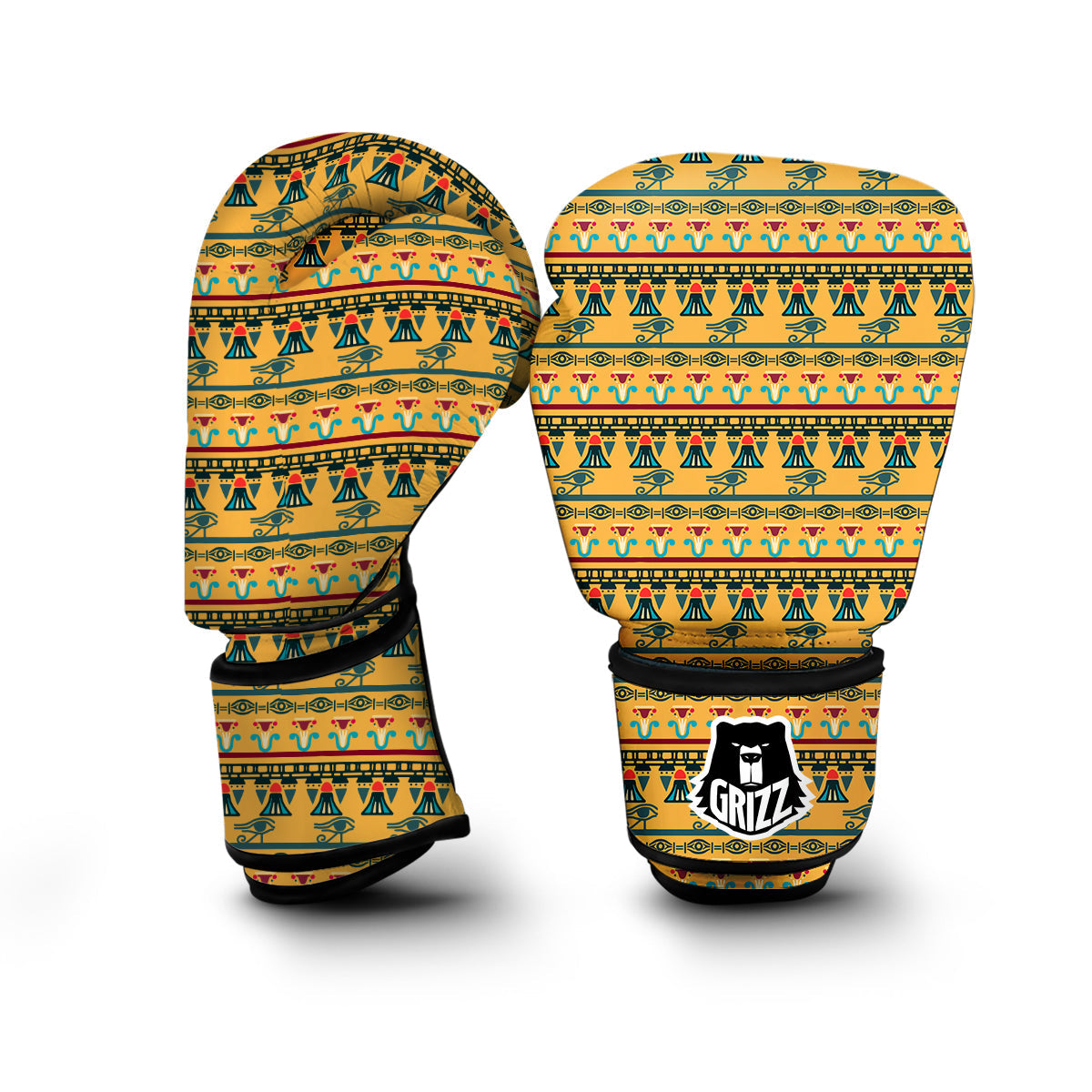 Eye of Horus Aztec Print Pattern Boxing Gloves-grizzshop