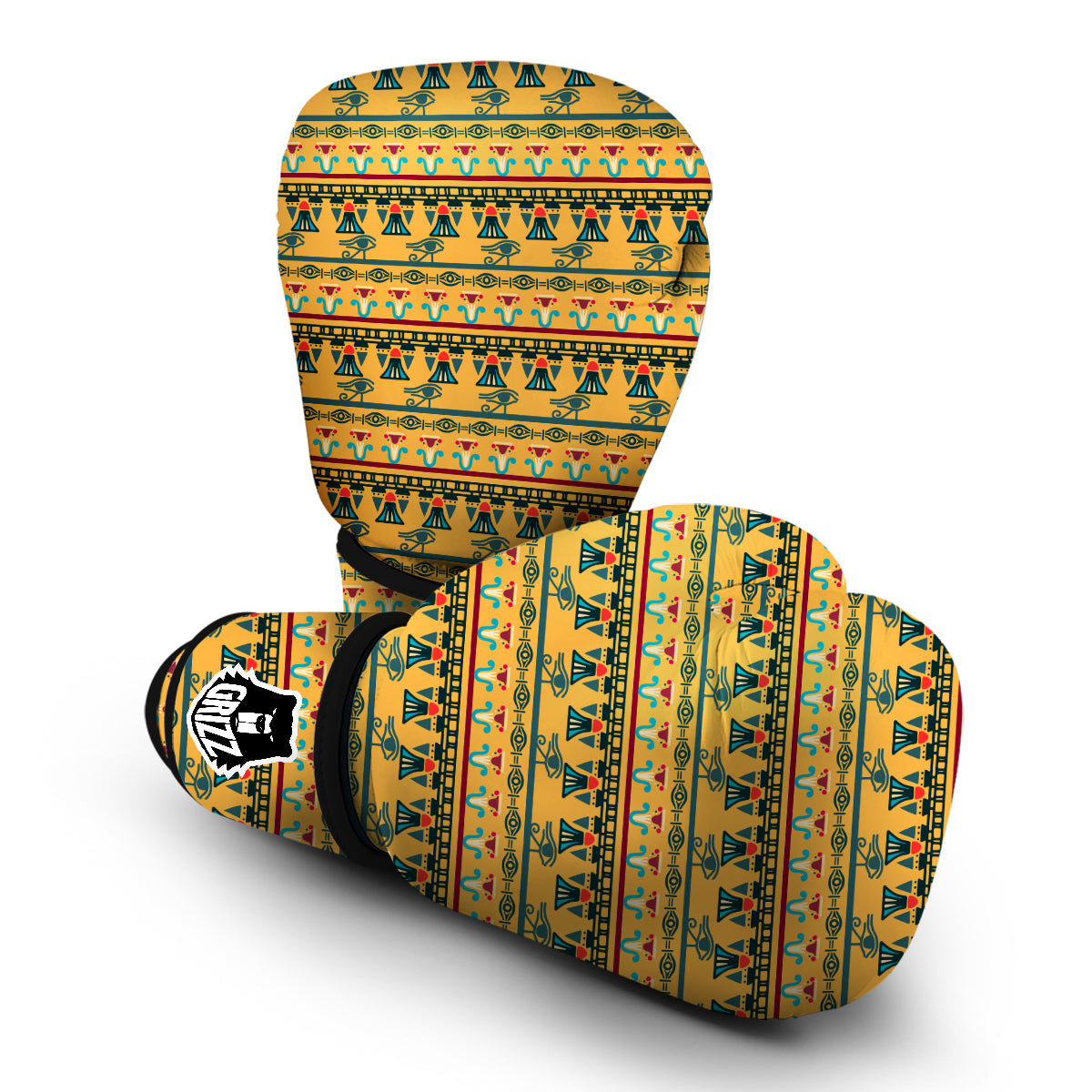 Eye of Horus Aztec Print Pattern Boxing Gloves-grizzshop