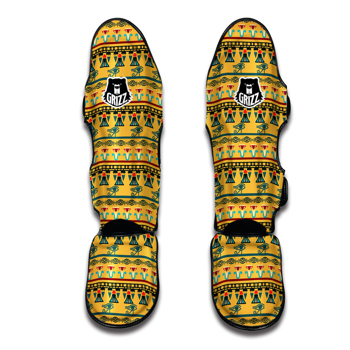 Eye of Horus Aztec Print Pattern Muay Thai Shin Guards-grizzshop