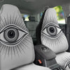 Eye of Providence White And Black Print Car Seat Covers-grizzshop