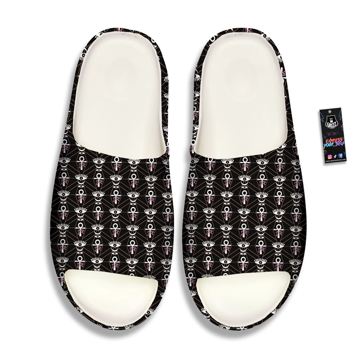 Eye Of Horus Egyptian Print Pattern Sandals-grizzshop