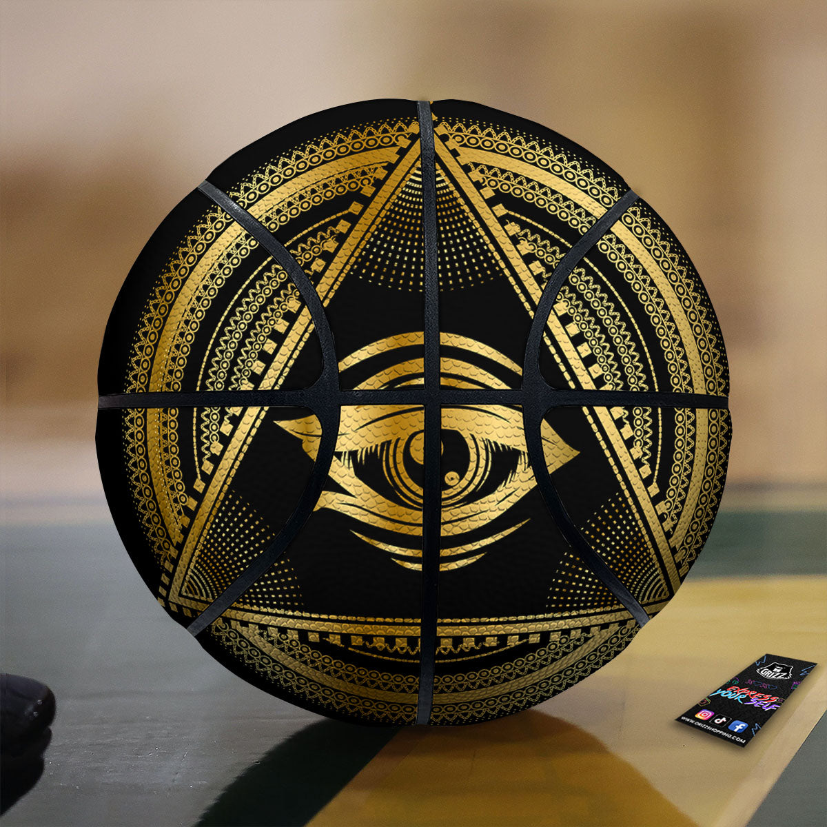 Eye of Providence Gold And Black Print Basketball