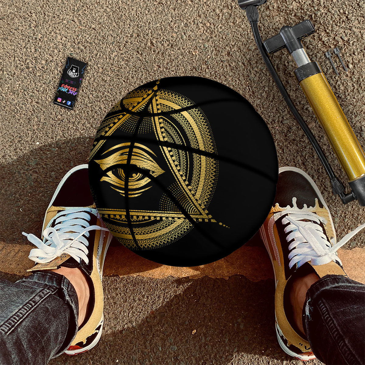 Eye of Providence Gold And Black Print Basketball