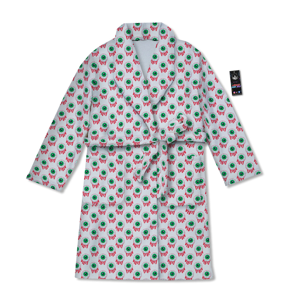 Eyeball Bloody Print Pattern Bathrobe-grizzshop