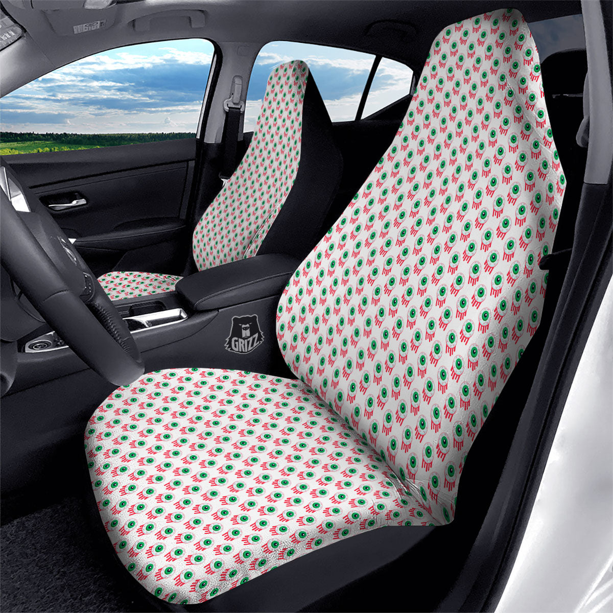 Eyeball Bloody Print Pattern Car Seat Covers-grizzshop