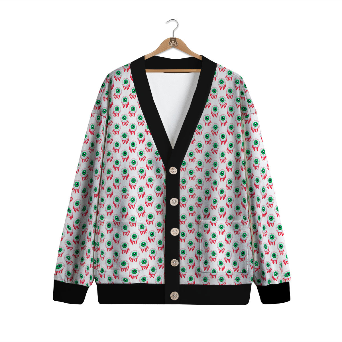 Eyeball Bloody Print Pattern Cardigan-grizzshop