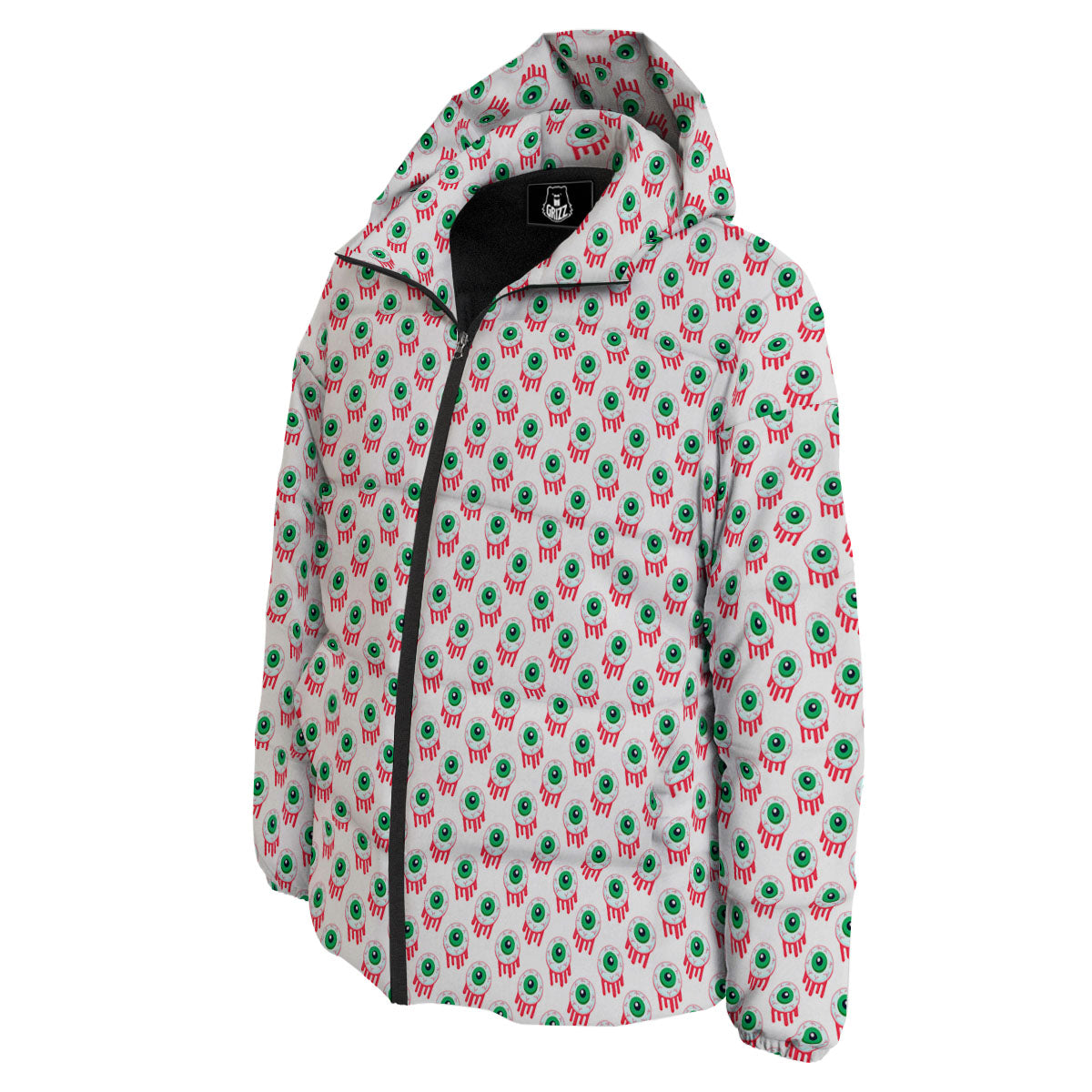 Eyeball Bloody Print Pattern Down Jacket-grizzshop