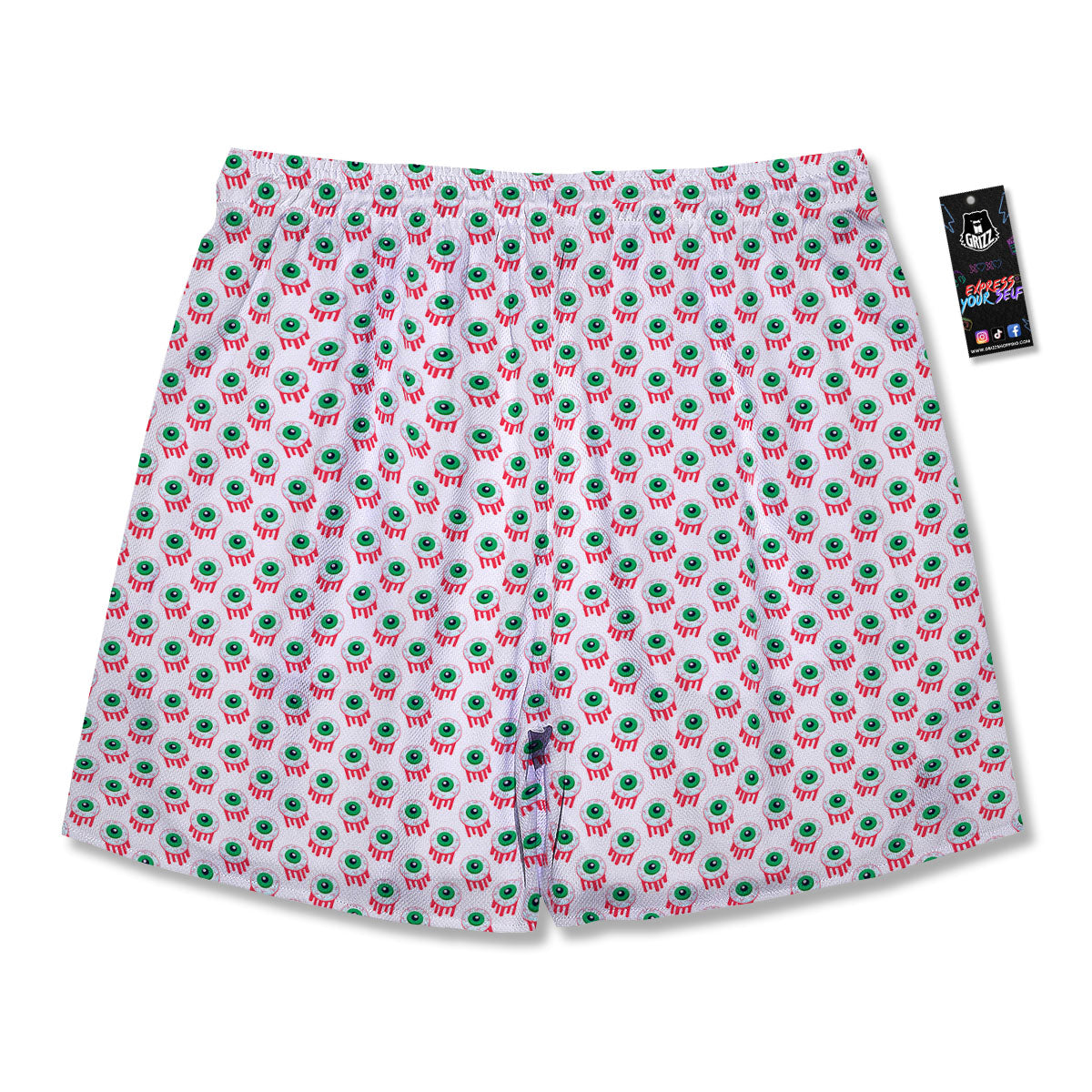 Eyeball Bloody Print Pattern Men's Running Shorts-grizzshop