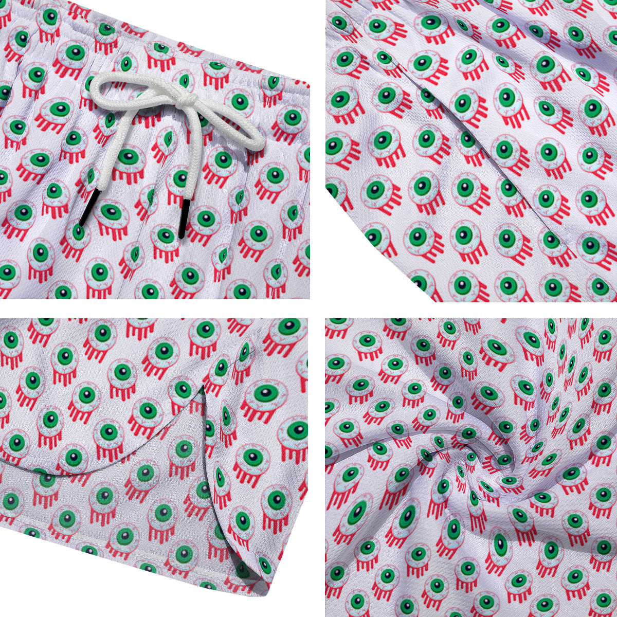 Eyeball Bloody Print Pattern Men's Running Shorts-grizzshop