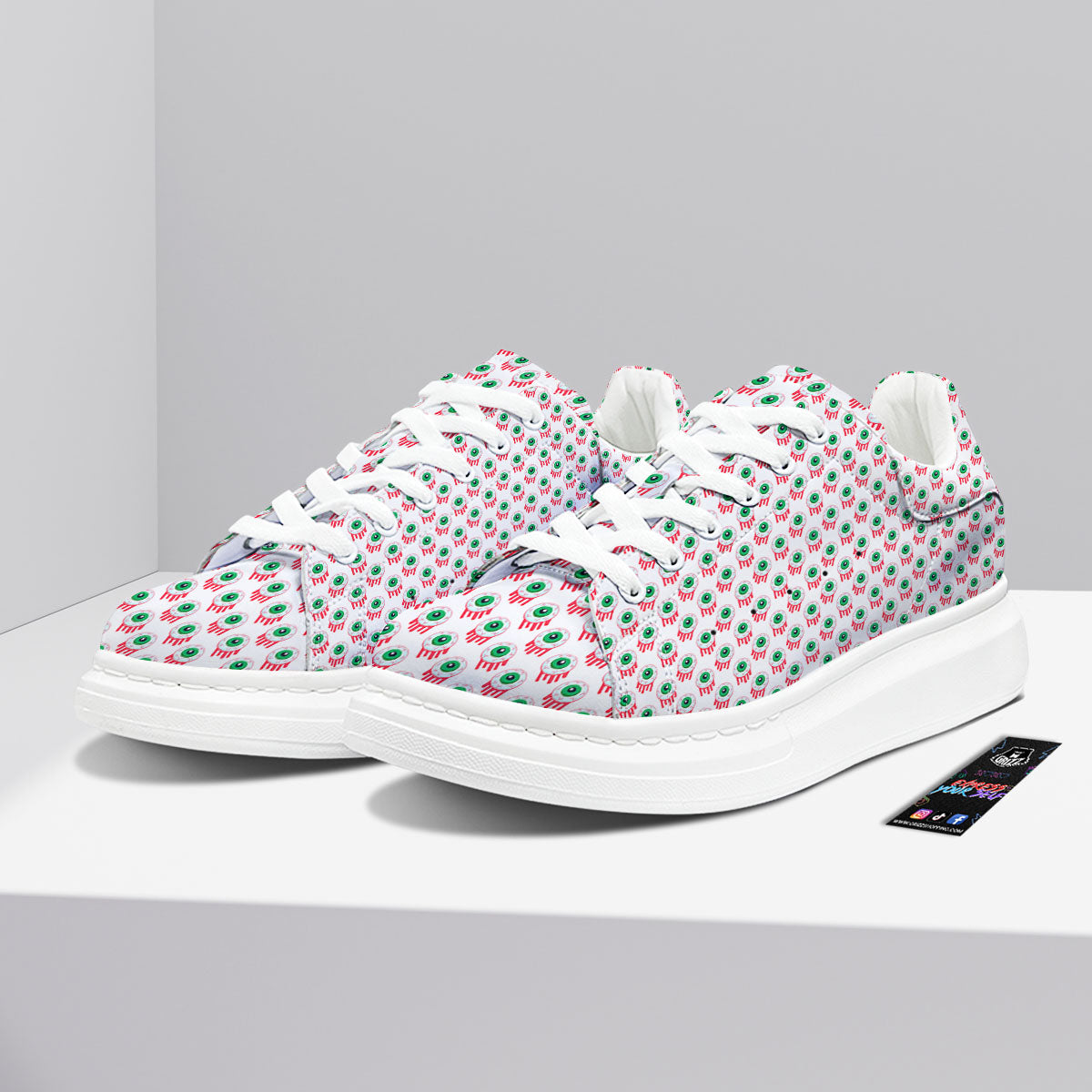 Eyeball Bloody Print Pattern Platform Shoes-grizzshop