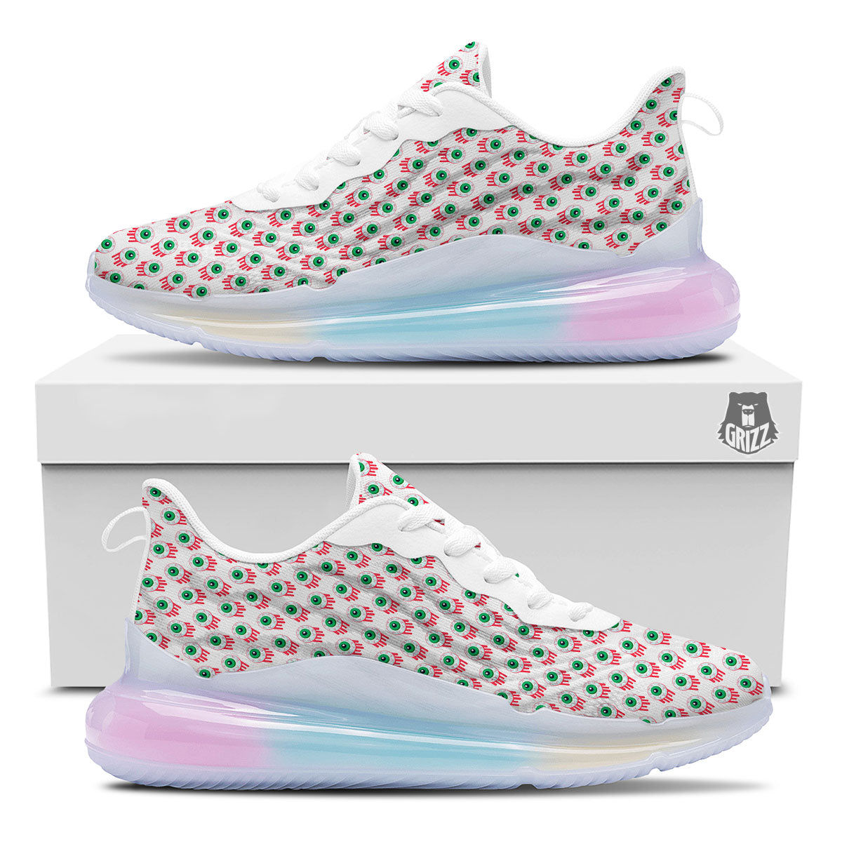 Eyeball Bloody Print Pattern Running Sneakers-grizzshop