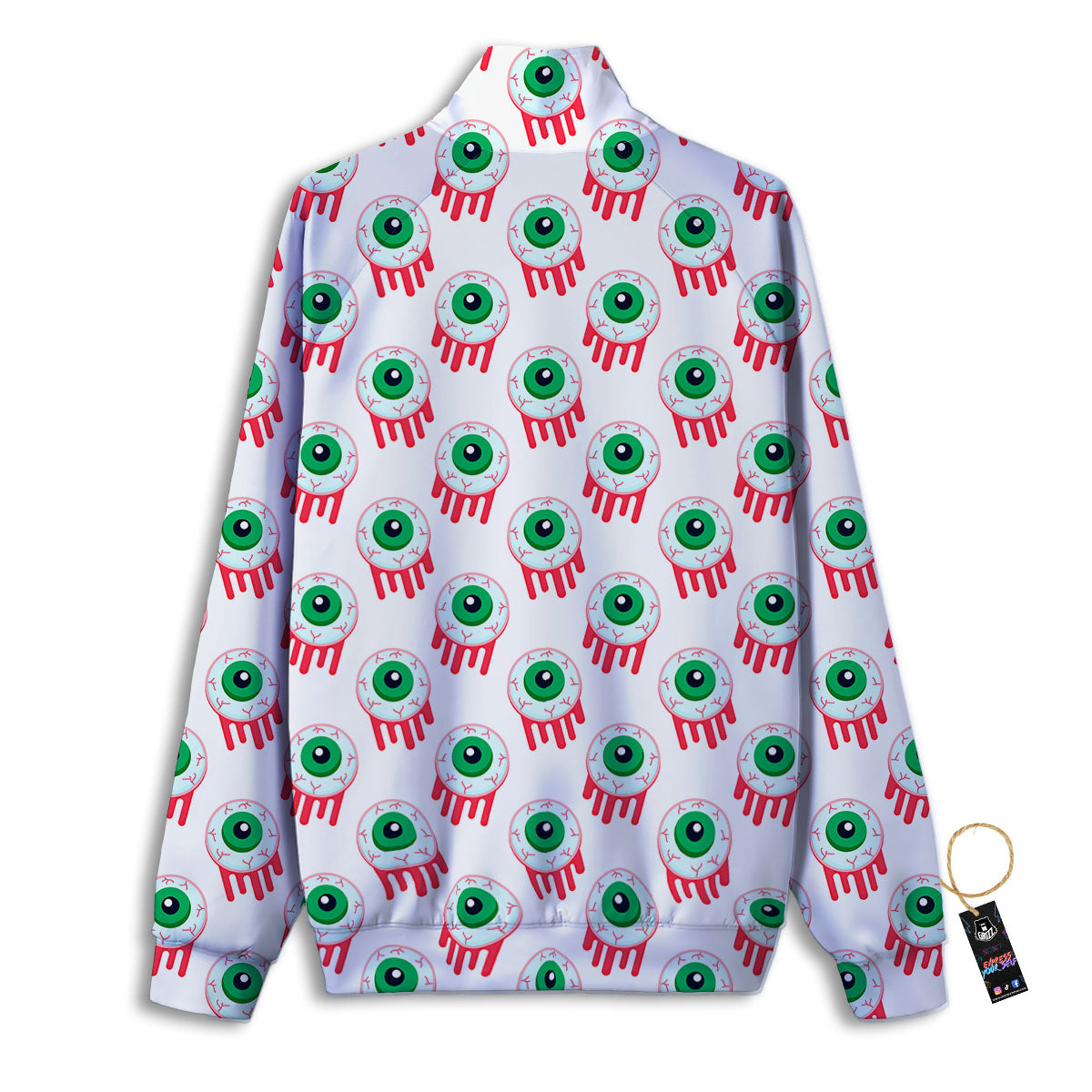 Eyeball Bloody Print Pattern Track Jacket-grizzshop