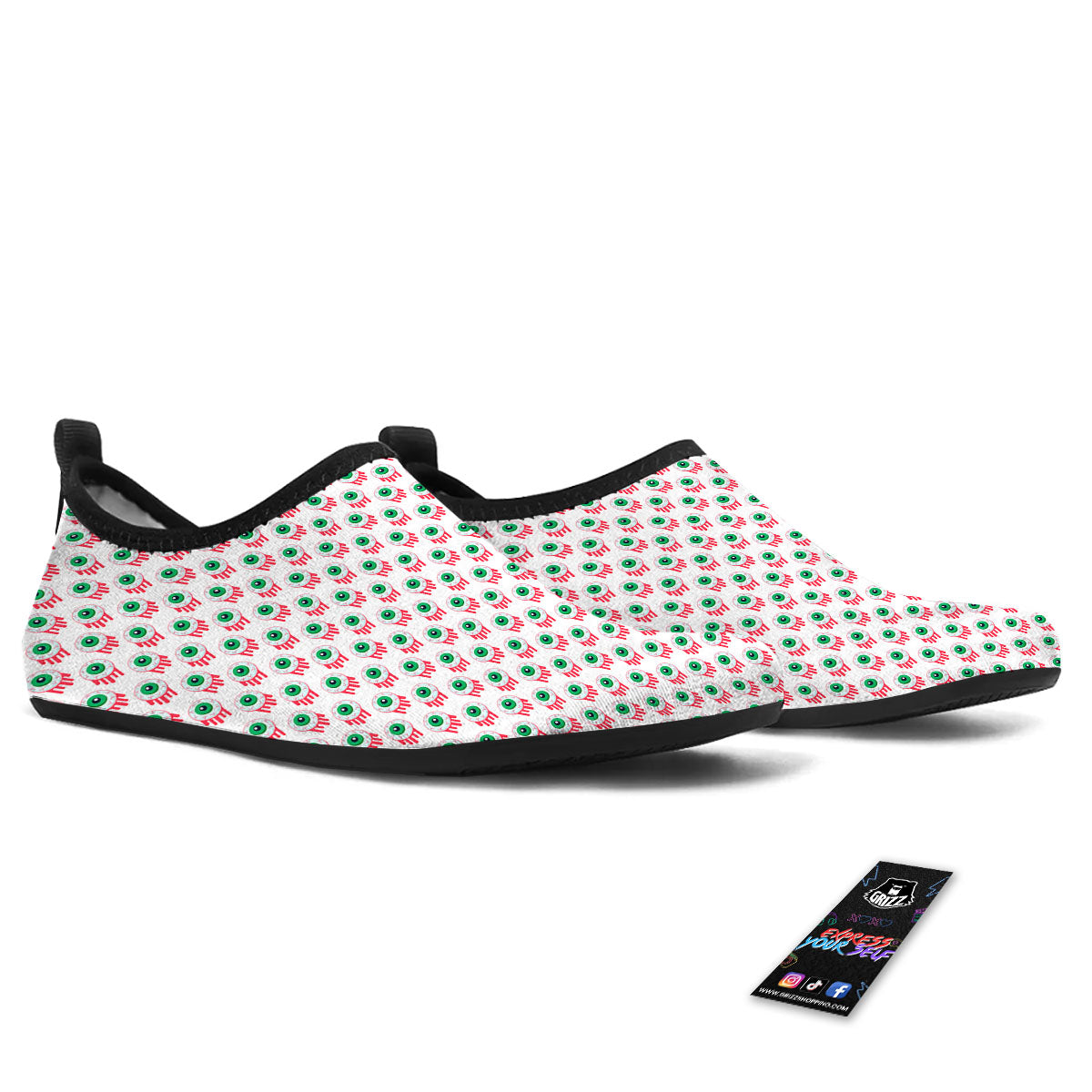 Eyeball Bloody Print Pattern Water Shoes-grizzshop