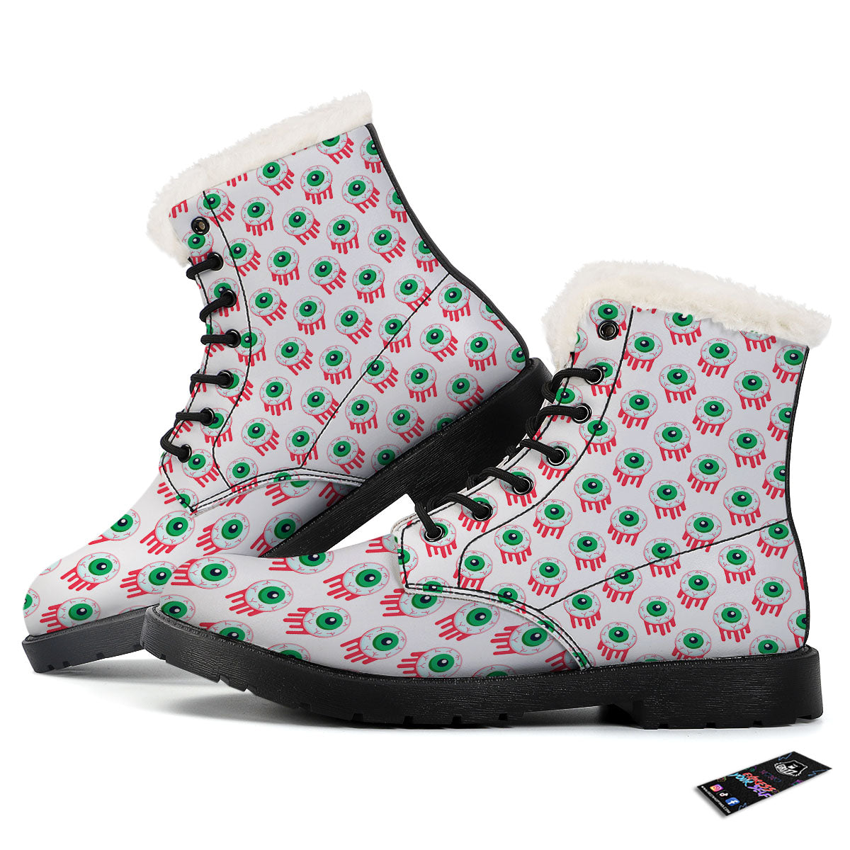 Eyeball Bloody Print Pattern Winter Boots-grizzshop