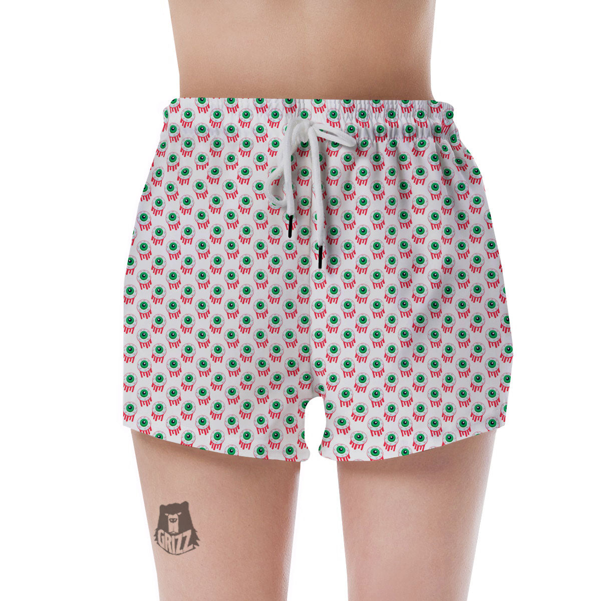 Eyeball Bloody Print Pattern Women's Shorts-grizzshop