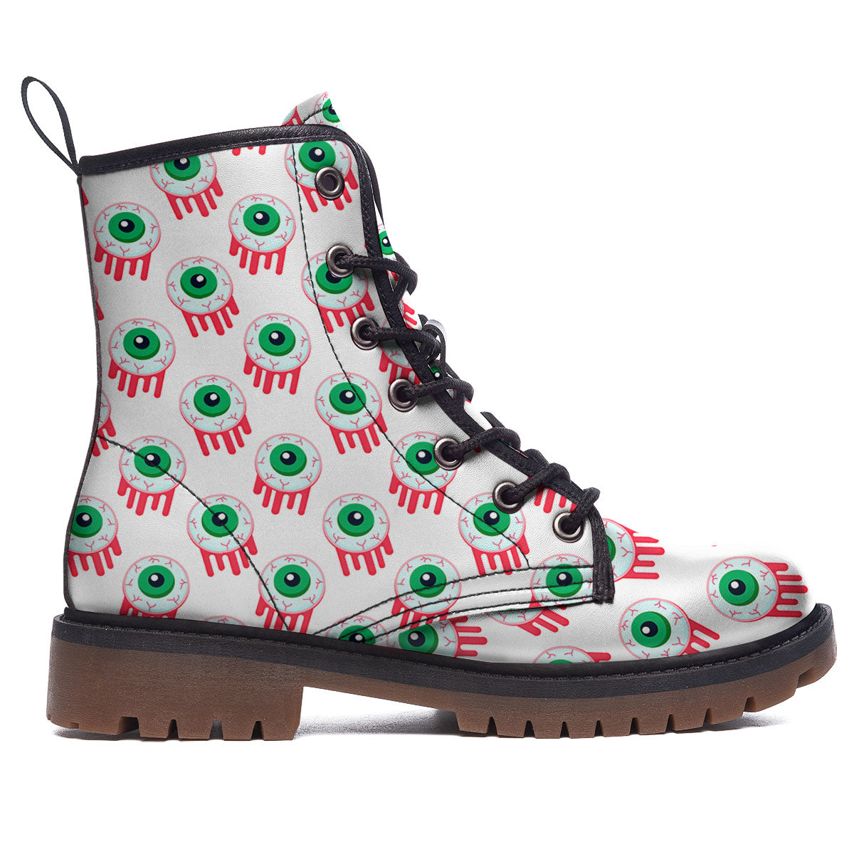 Eyeball Bloody Print Pattern Work Boots-grizzshop