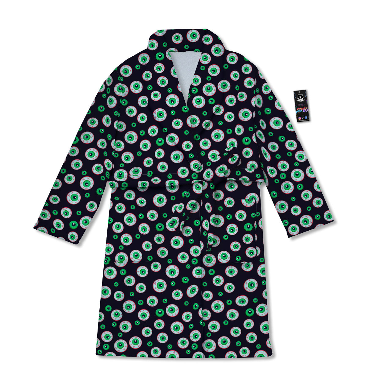 Eyeball Creepy Print Pattern Bathrobe-grizzshop
