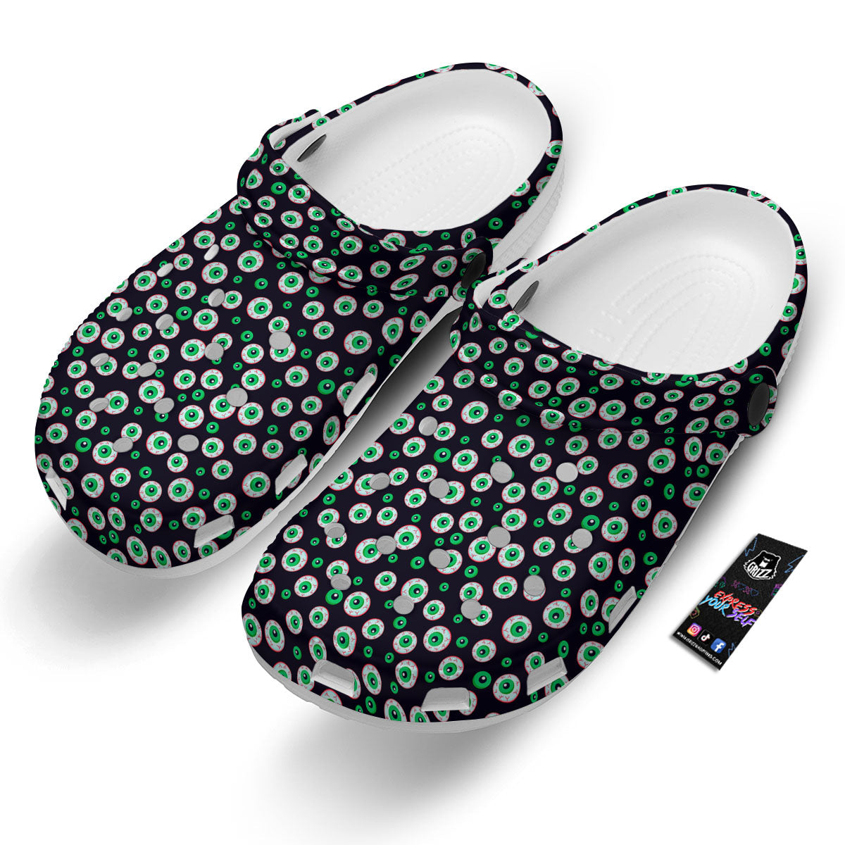 Eyeball Creepy Print Pattern Clog-grizzshop
