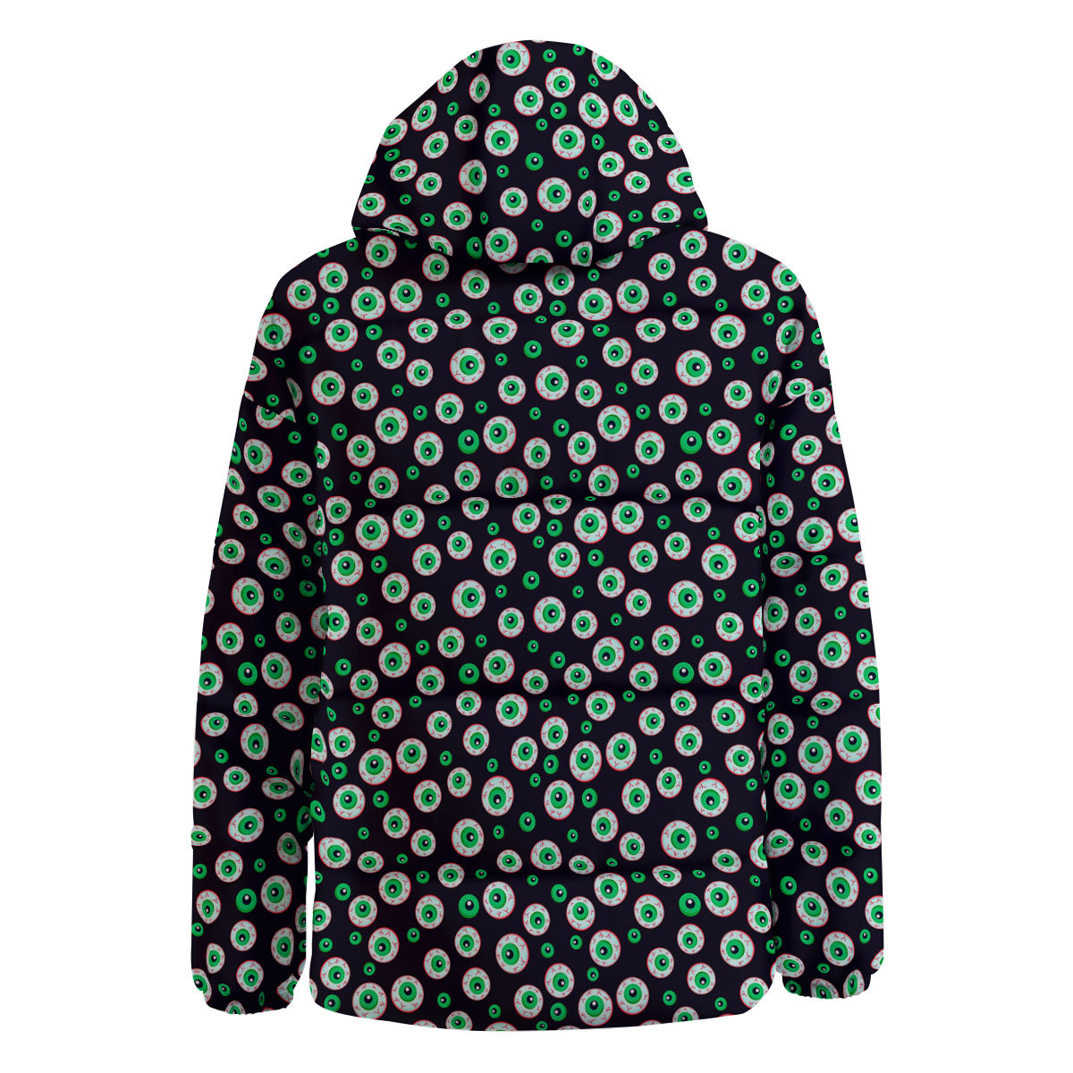 Eyeball Creepy Print Pattern Down Jacket-grizzshop
