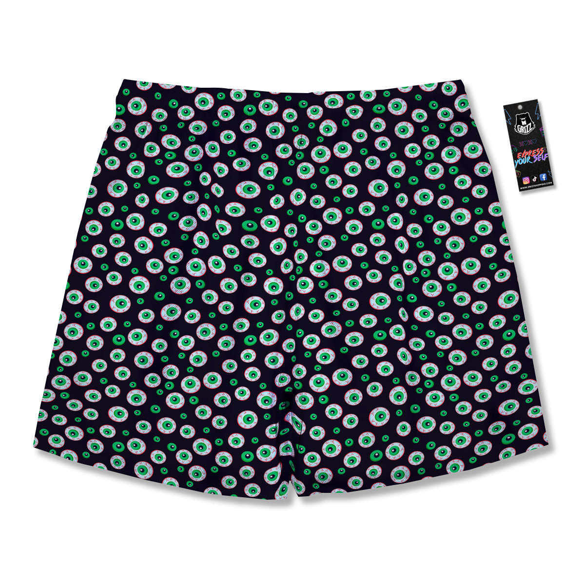 Eyeball Creepy Print Pattern Men's Running Shorts-grizzshop