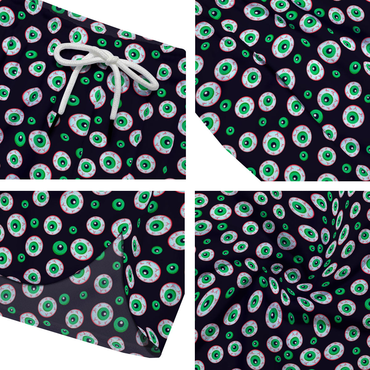 Eyeball Creepy Print Pattern Men's Running Shorts-grizzshop