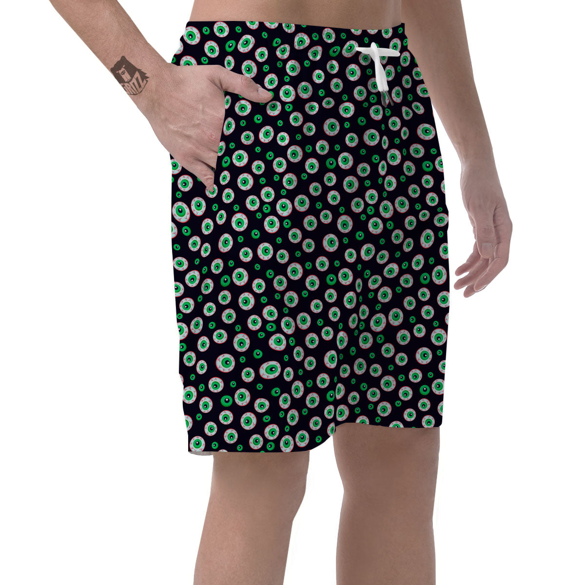 Eyeball Creepy Print Pattern Men's Shorts-grizzshop