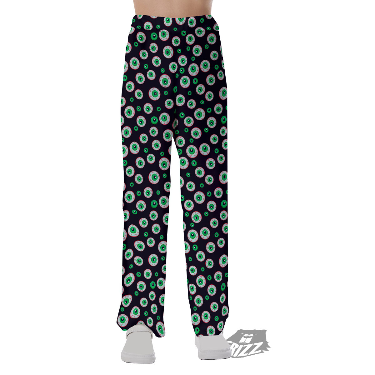 Eyeball Creepy Print Pattern Pajama Pants-grizzshop
