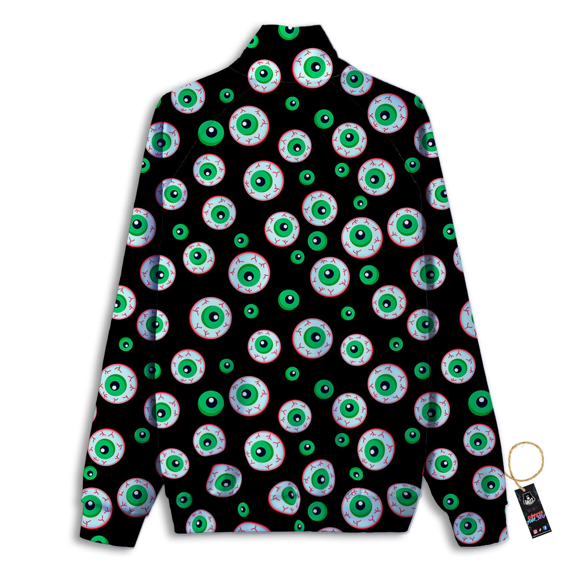 Eyeball Creepy Print Pattern Track Jacket-grizzshop