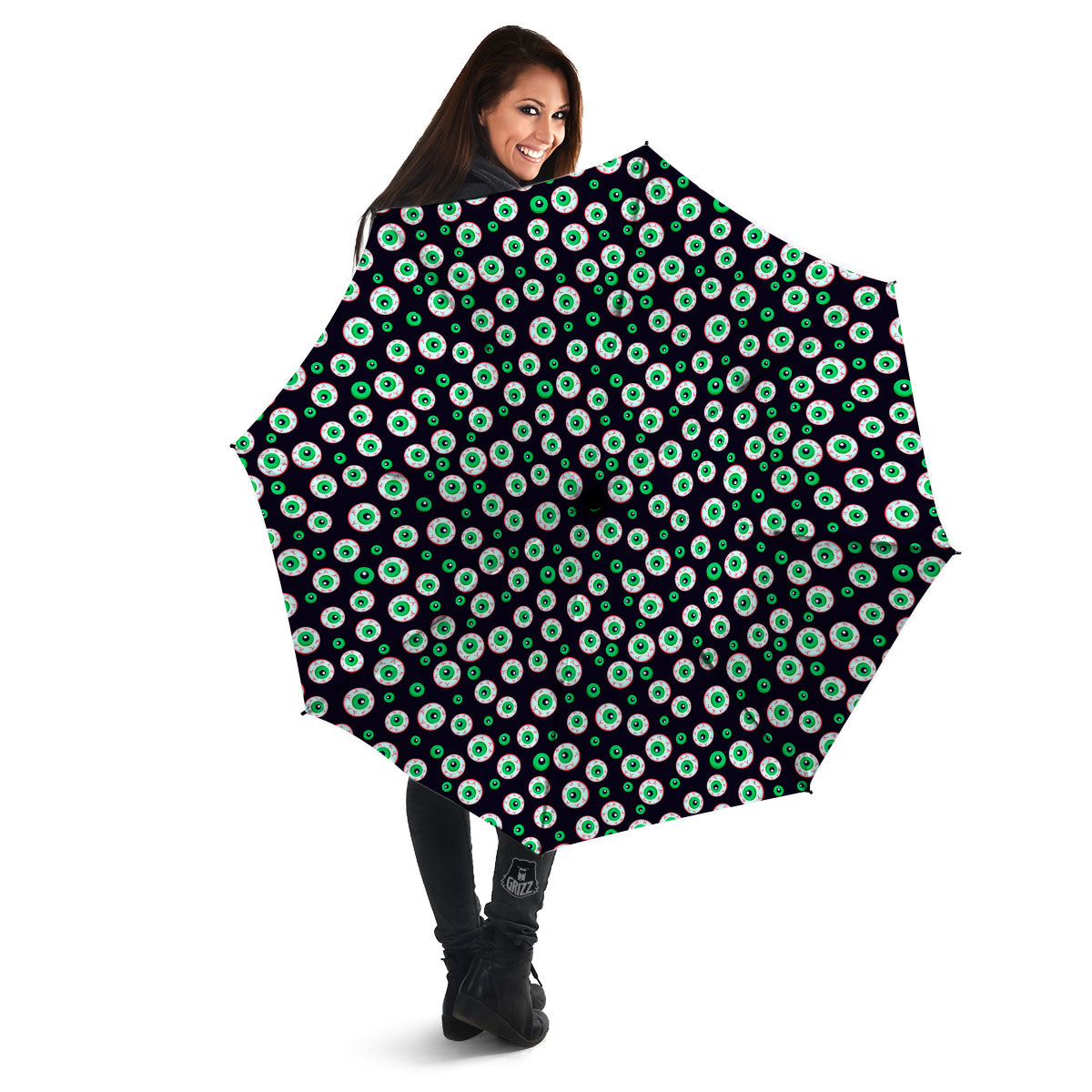 Eyeball Creepy Print Pattern Umbrella-grizzshop