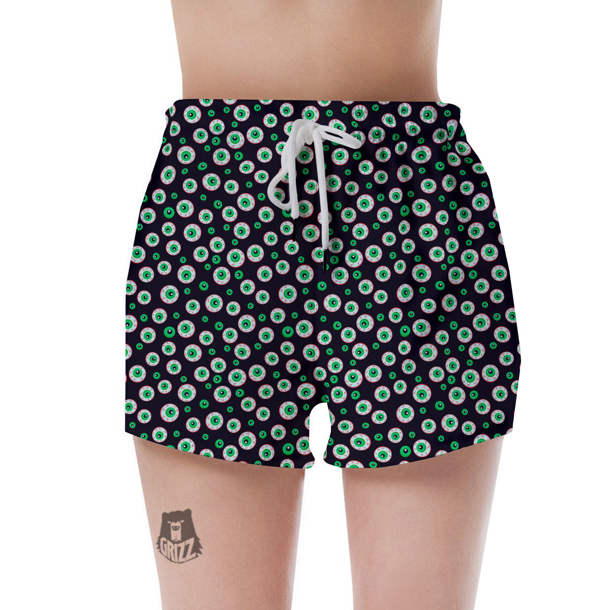 Eyeball Creepy Print Pattern Women's Shorts-grizzshop