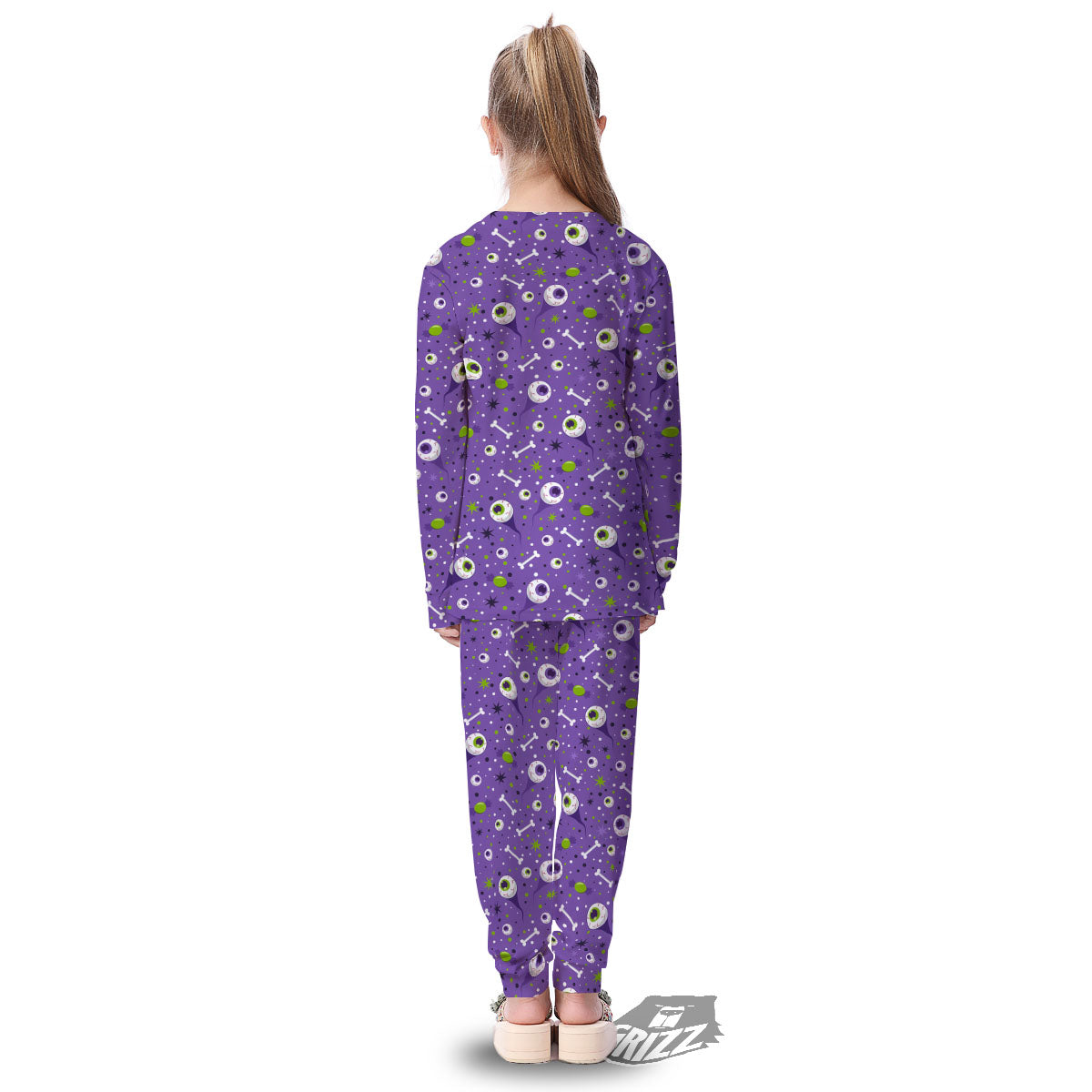 Eyeball Halloween Print Pattern Kid's Pajamas-grizzshop