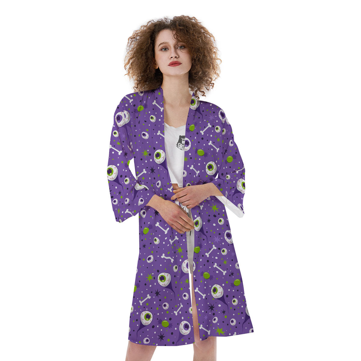 Eyeball Halloween Print Pattern Kimono-grizzshop