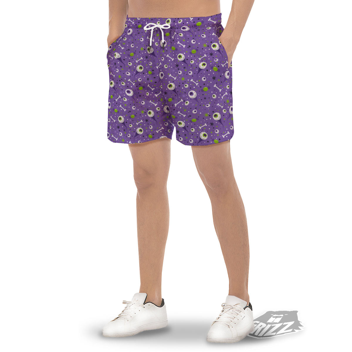 Eyeball Halloween Print Pattern Men's Gym Shorts-grizzshop