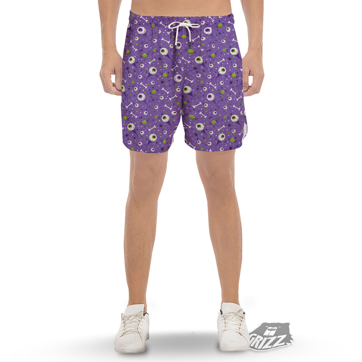 Eyeball Halloween Print Pattern Men's Gym Shorts-grizzshop