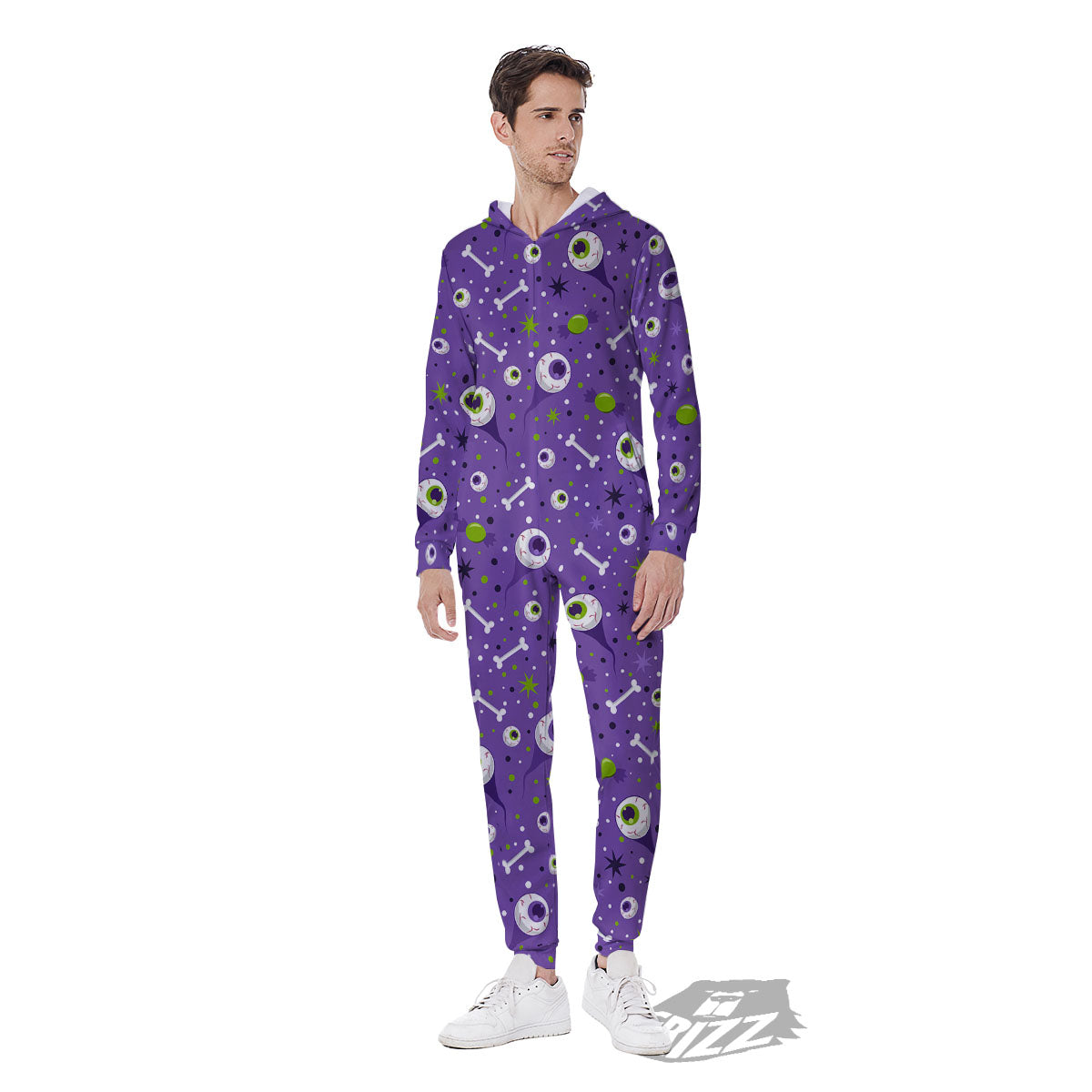 Eyeball Halloween Print Pattern Men's Jumpsuit-grizzshop