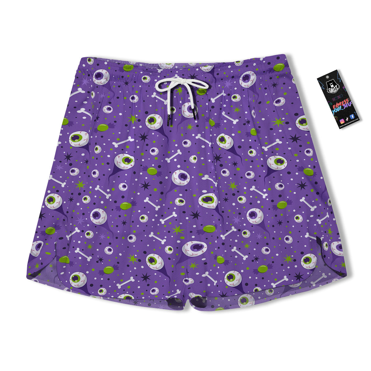 Eyeball Halloween Print Pattern Men's Running Shorts-grizzshop