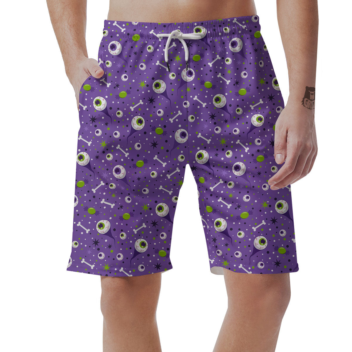 Eyeball Halloween Print Pattern Men's Shorts-grizzshop