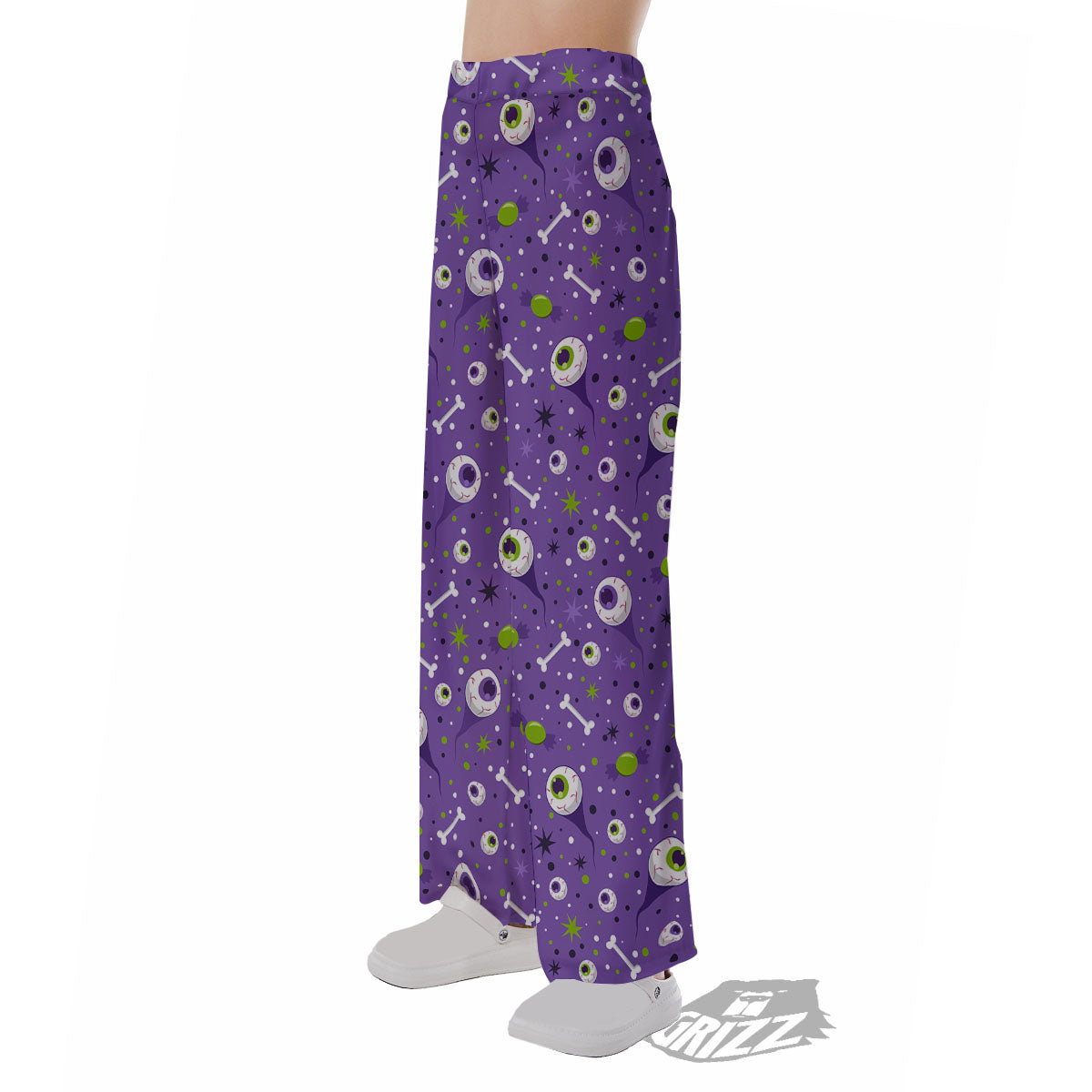 Eyeball Halloween Print Pattern Pajama Pants-grizzshop