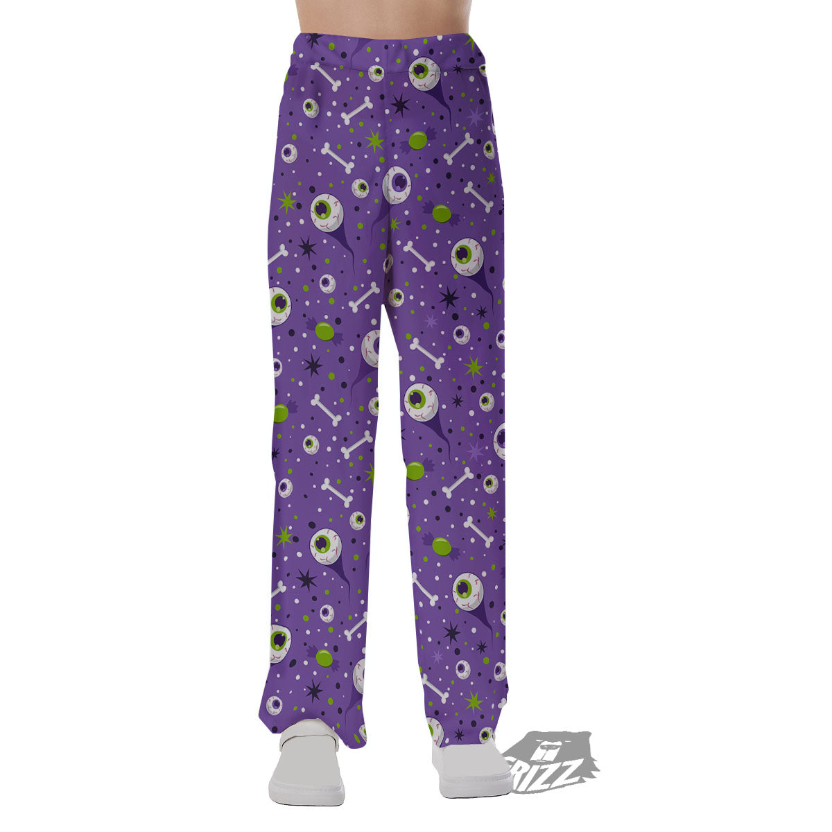 Eyeball Halloween Print Pattern Pajama Pants-grizzshop
