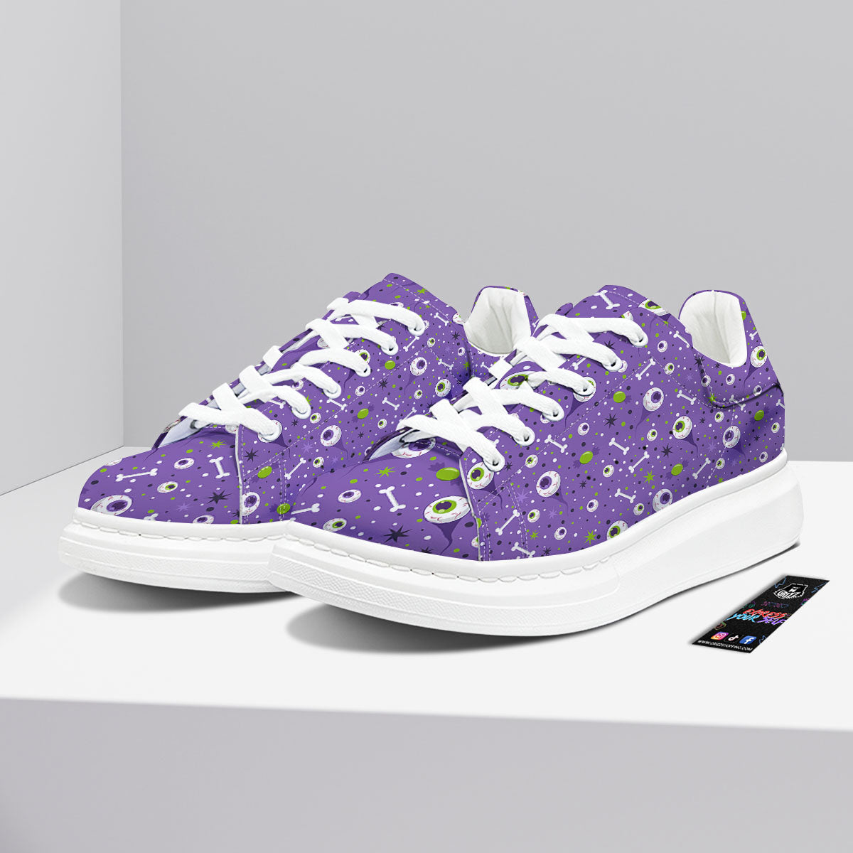 Eyeball Halloween Print Pattern Platform Shoes-grizzshop