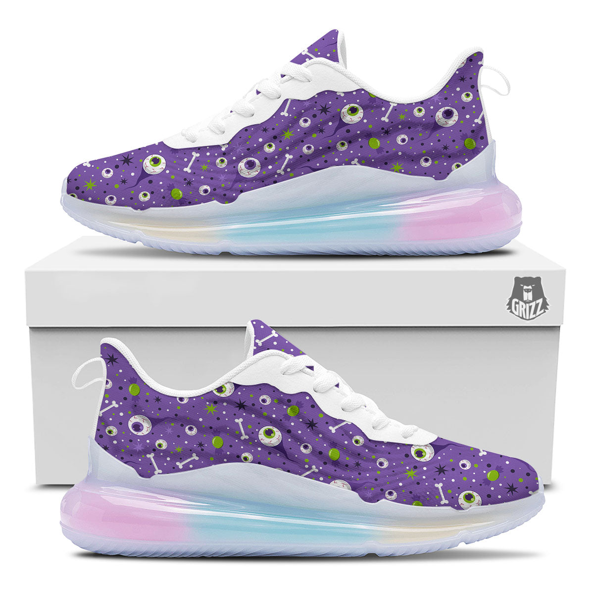Eyeball Halloween Print Pattern Running Sneakers-grizzshop