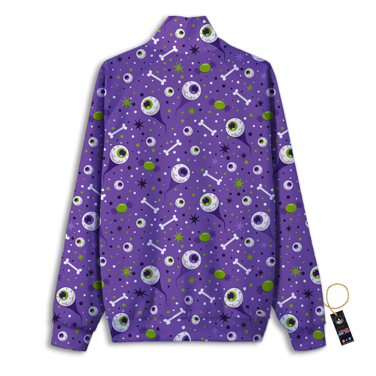 Eyeball Halloween Print Pattern Track Jacket-grizzshop