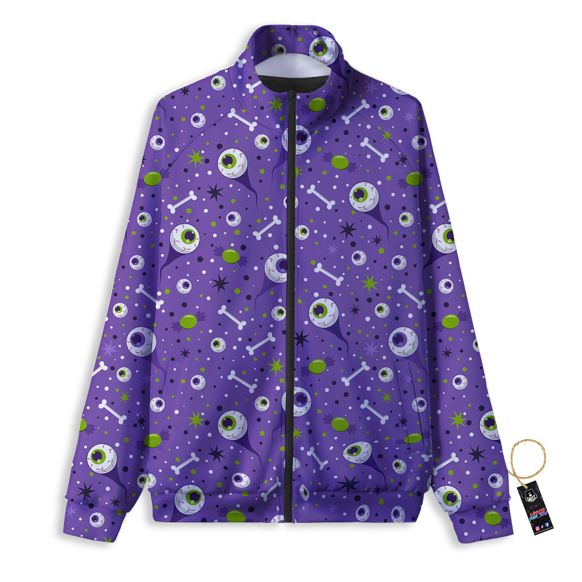 Eyeball Halloween Print Pattern Track Jacket-grizzshop