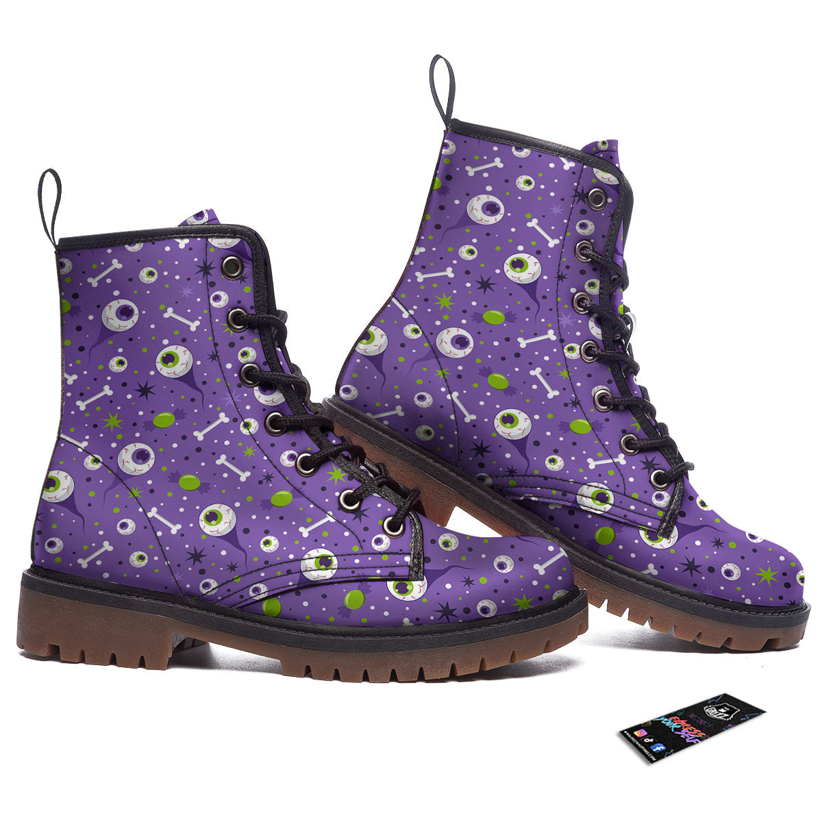 Eyeball Halloween Print Pattern Work Boots-grizzshop