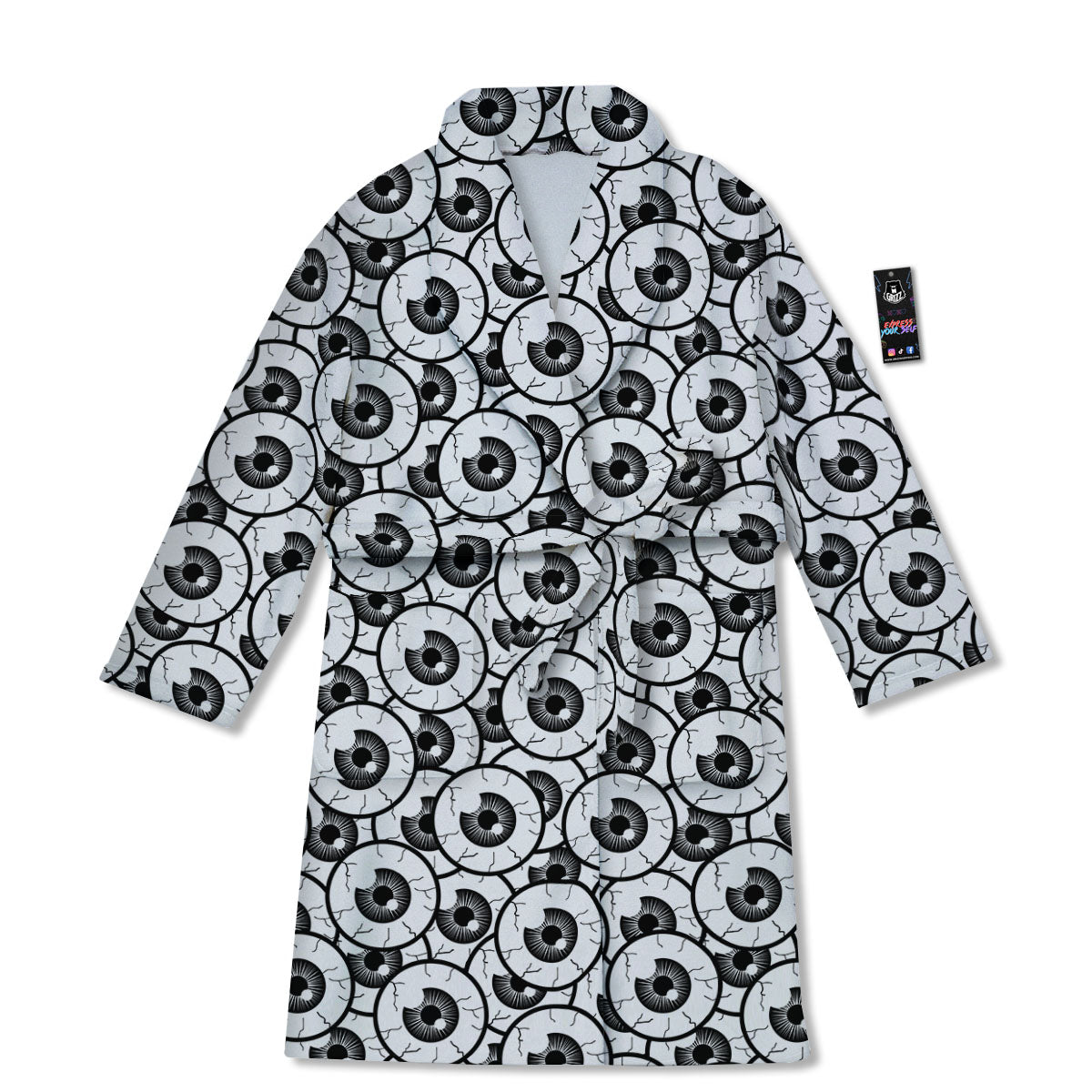 Eyeball Print Pattern Bathrobe-grizzshop
